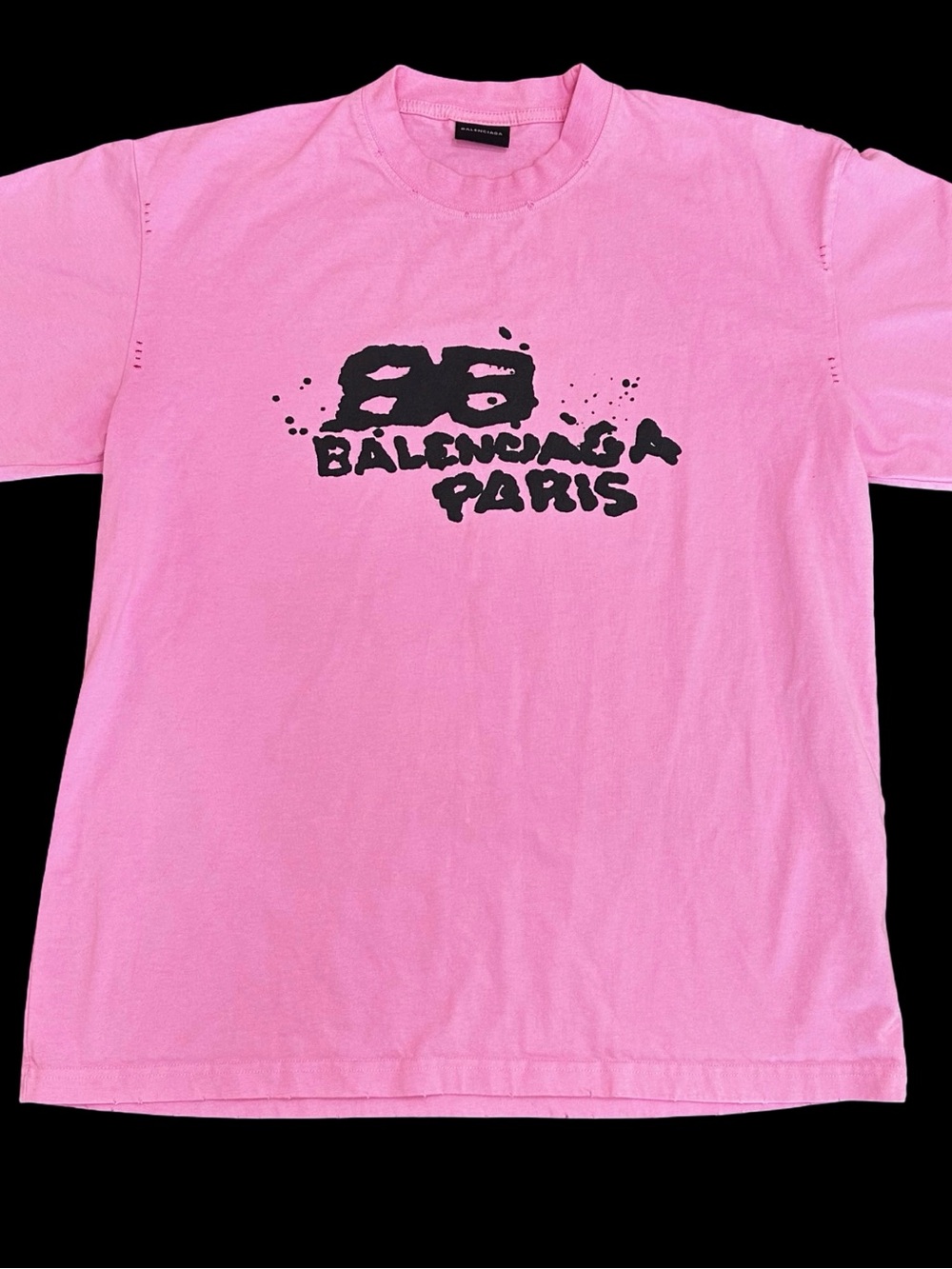 Balenciaga Pink Kids Logo Graphic Tee